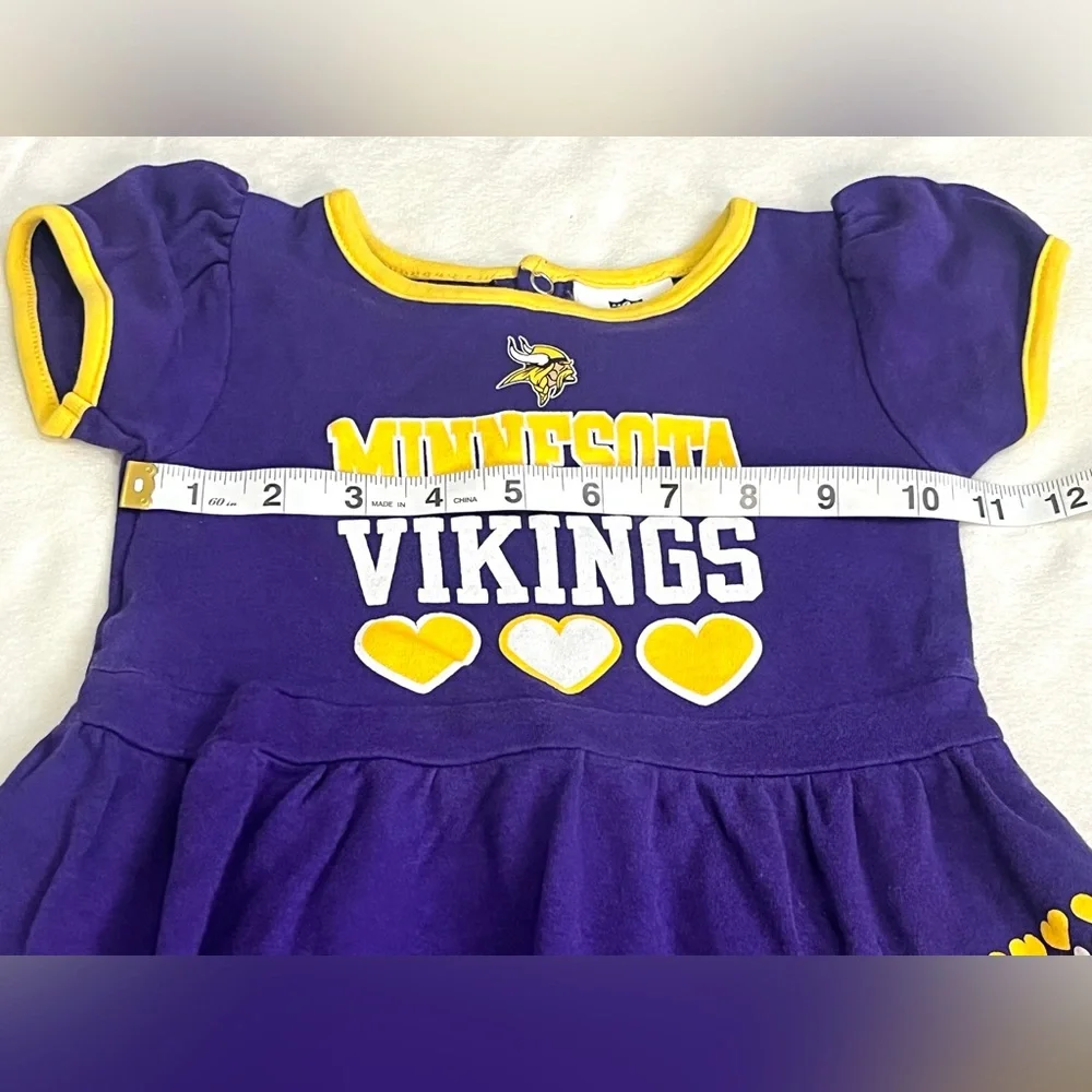 Minnesota Vikings Purple Heart to Heart Toddler NFL Children’s Dress Girls 3T - Picture 5 of 12